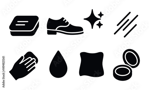 Cleaning and hygiene solid icons set – filled, sanitization and cleanliness symbols