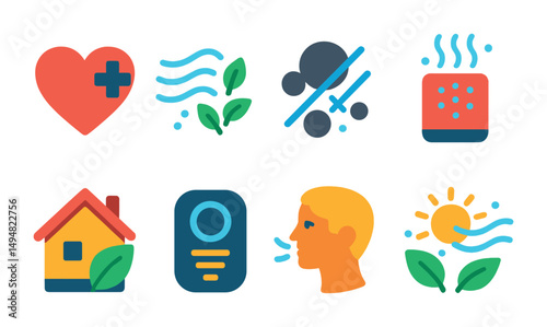 Health and wellness icons set – flat, filled, fitness and medical symbols