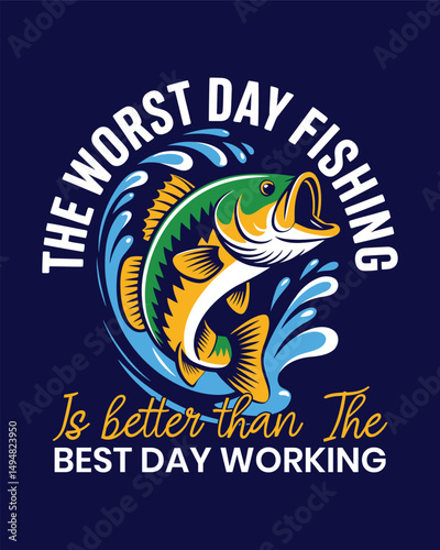 Fishing T-Shirt Design Vector Art & Illustration