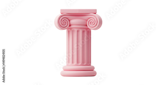 Isolated Pink Column Sculpture Design