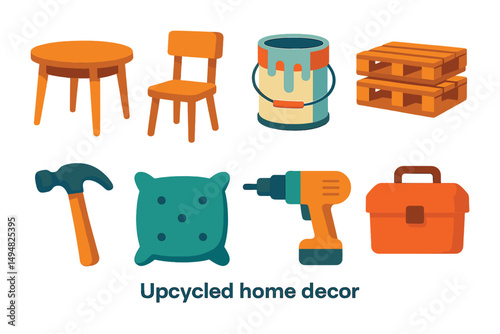 Public speaking flat icons set – communication, presentation, conference symbols