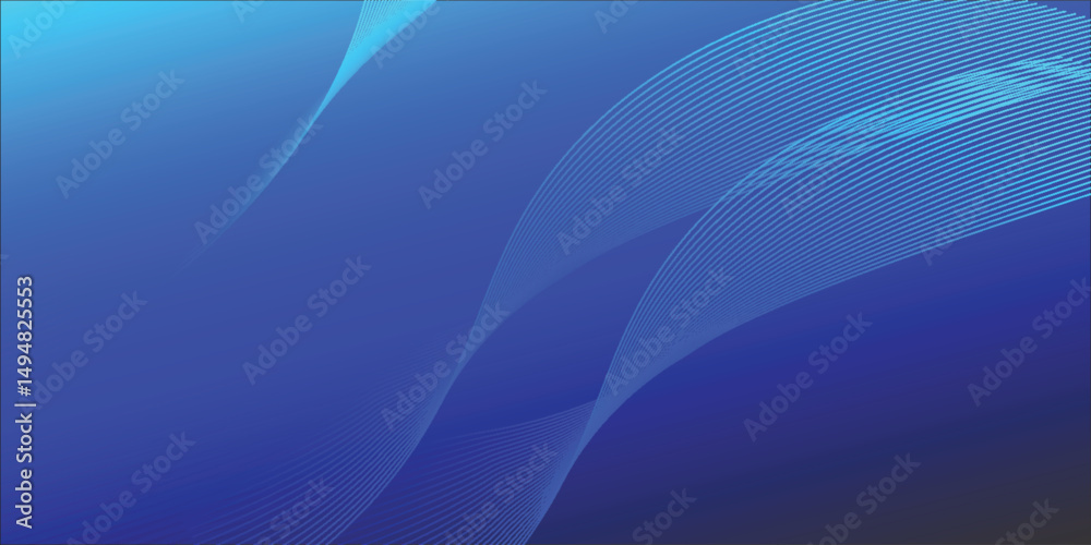 Naklejka premium Blue gradient mesh abstract background with wavy blended lines nice for wallpaper or banner