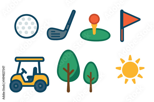 Sports and recreation icons set – flat, outline, fitness and leisure symbols