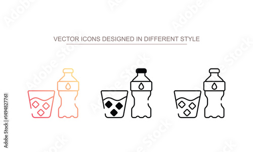 Mineral water icon design with white background stock illustration