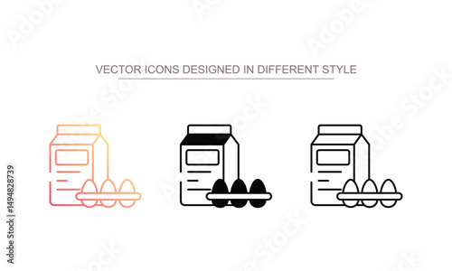Eggs and milk icon design with white background stock illustration