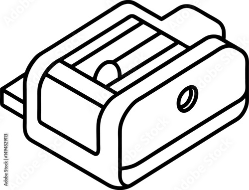 Pencil Sharpener Line Art Vector Illustration