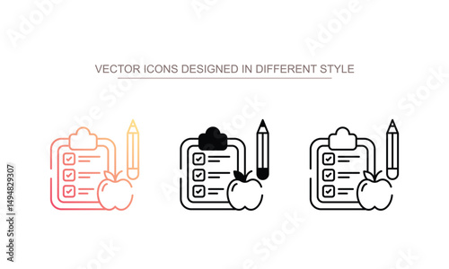 Nutrition Plan icon design with white background stock illustration