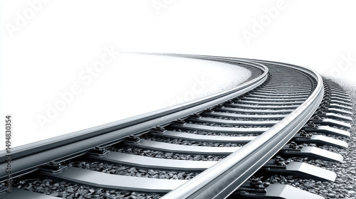 A train track with a white background
