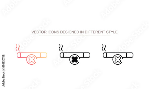 No Smoking icon design with white background stock illustration