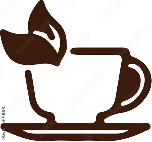 hot coffee mug silhouette painting