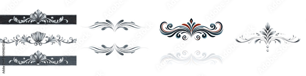 Fototapeta premium Decorative flourish patterns and ornaments