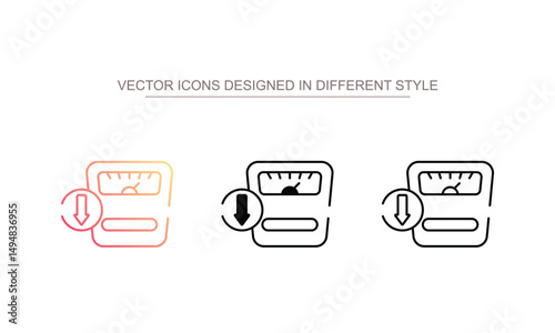 Weight Losing icon design with white background stock illustration