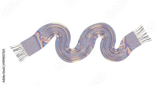 Isolated Iridescent Scarf Fashion Accessory