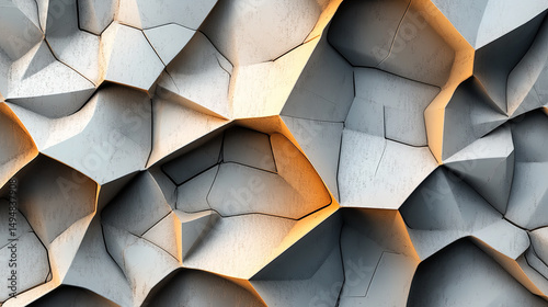 Abstract Geometric Wall Texture with Light and Shadow in Modern Design