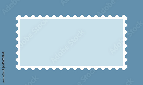 Perforated Rectangle Postage Stamp Blue Icon