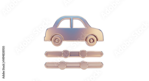 Isolated Settings Icon with Car Silhouette