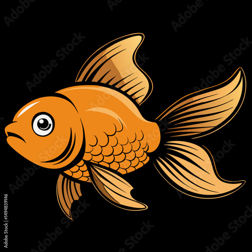 gold fish isolated on white background