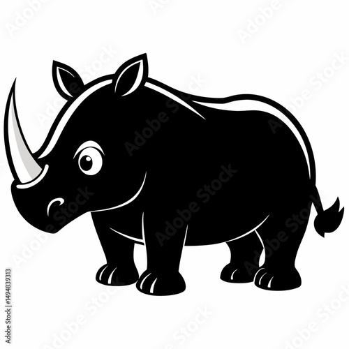 rhino cartoon coloring page