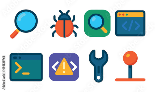 Roof insulation icons set – flat, filled, home energy efficiency symbols