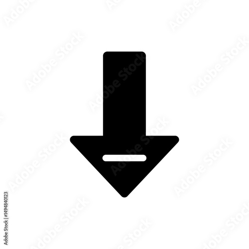 Downward Caret Icon with Minus Inside for Decrease Indicator