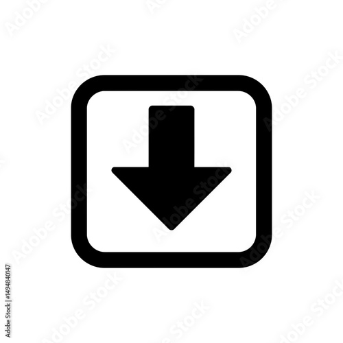 Arrow Down with Minus Symbol Inside Square