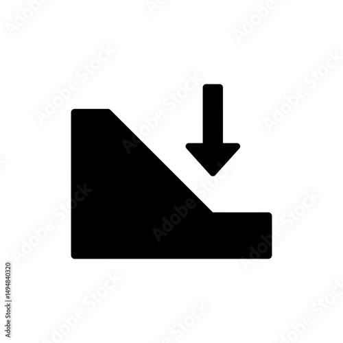 Valley Dip with Down Arrow Icon for Decline or Loss