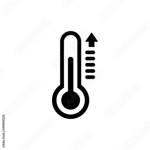 Thermometer Icon Rising Temperature Representing Warming Trend