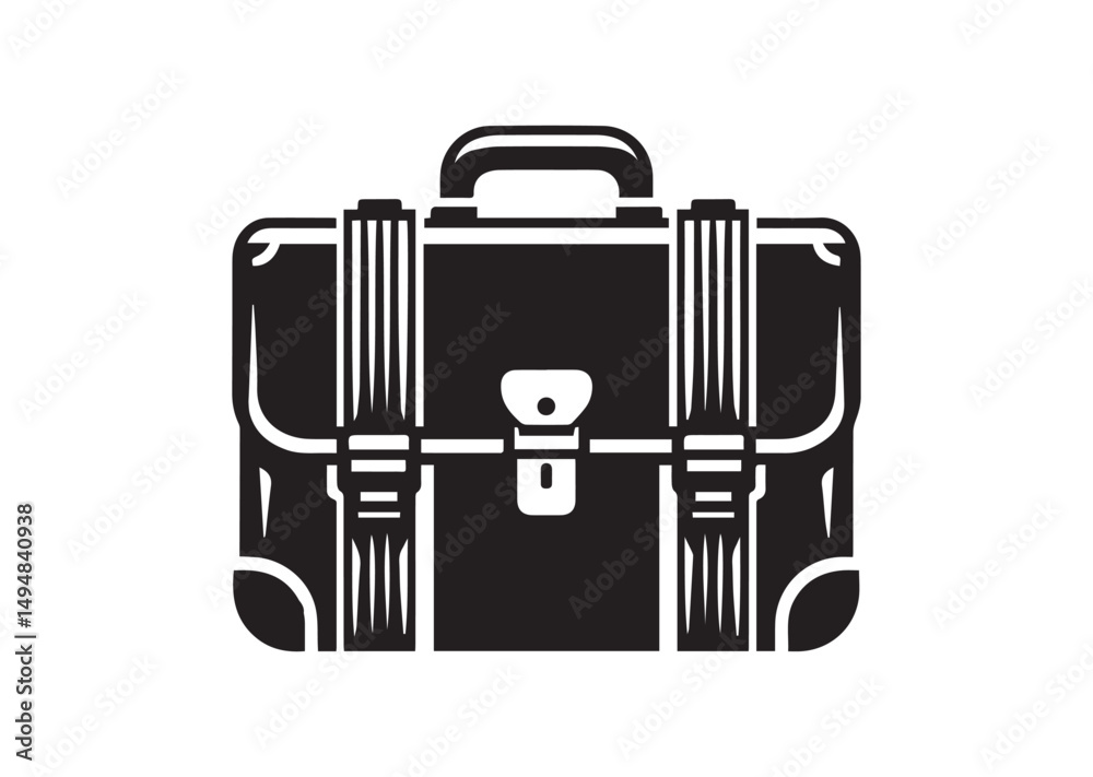 Fototapeta premium Briefcase Icon. Briefcase Silhouette Black Vector White Background Illustration