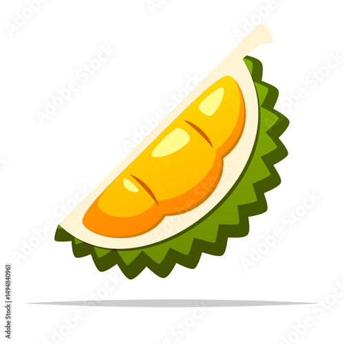 Slice cut durian vector isolated illustration