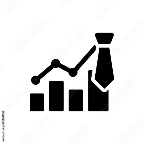 Bar Chart with Tie Draped Over Representing Business Success