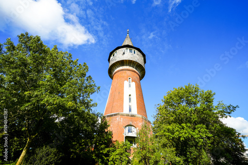 Wallpaper Mural View of the water tower in Husum with the surrounding landscape in the park. Historic Husum water tower.
 Torontodigital.ca