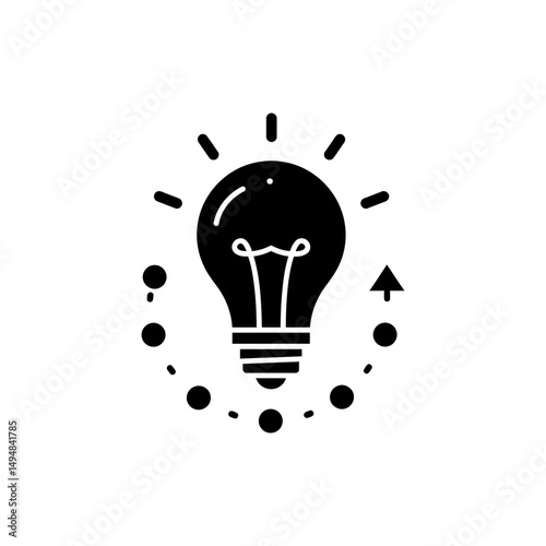 Progress path wrapping lightbulb icon symbol of innovation
