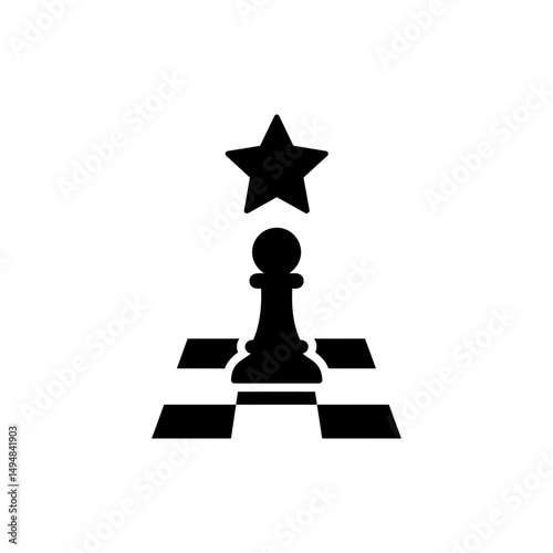 Star Icon Above Chess Board Piece