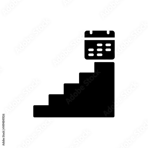 Stairs with Calendar Date on Top Icon