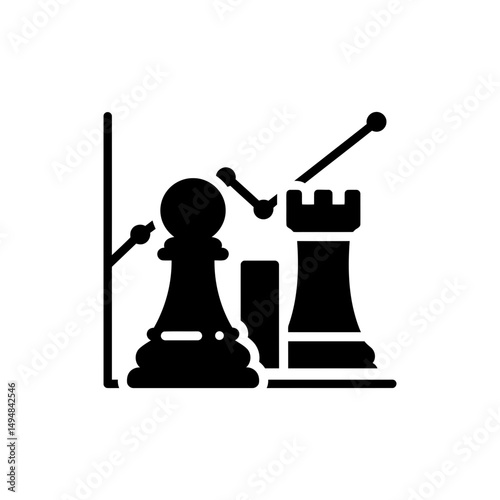 Chess Piece with Financial Chart for Strategic Business Decisions