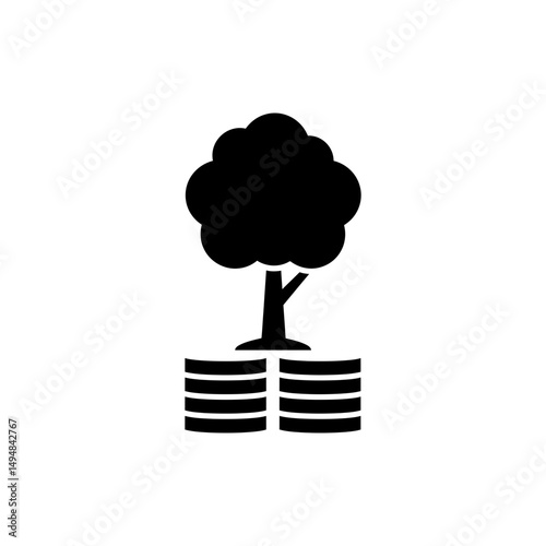 Tree Growing from Coins Base Symbolizing Financial Growth