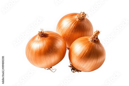 Wallpaper Mural Three ripe brown onions isolated on black background Torontodigital.ca