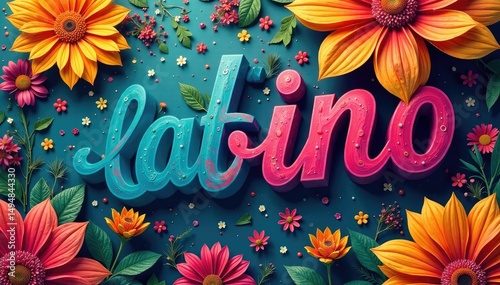 A vibrant celebration of Hispanic and Latino culture , art, fiesta, alegria photo
