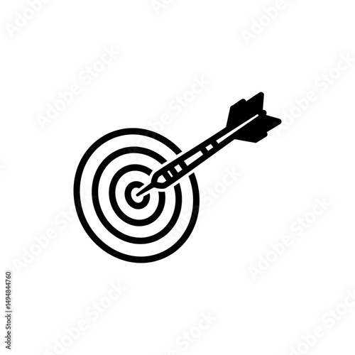 Dart Hitting Target Focus Result Icon for Business Achievement