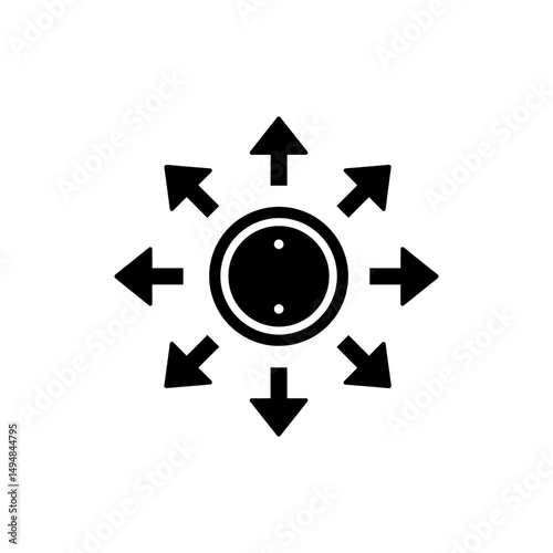 Directional Arrows Around Coin Financial Path Icon for Investment Strategy