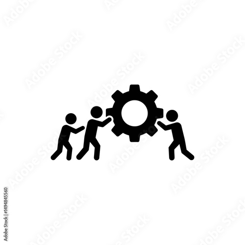 Active Teamwork with People Pushing Gear for Successful Collaboration