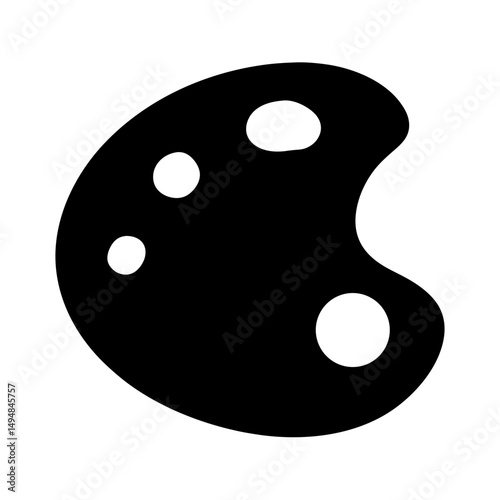 Artistic palette silhouette vector, artist palette design