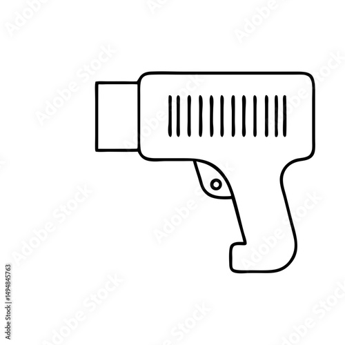 Heat gun icon. Simple heat gun illustration for design projects.  Detailed heat gun drawing perfect for website interfaces and app development. 
