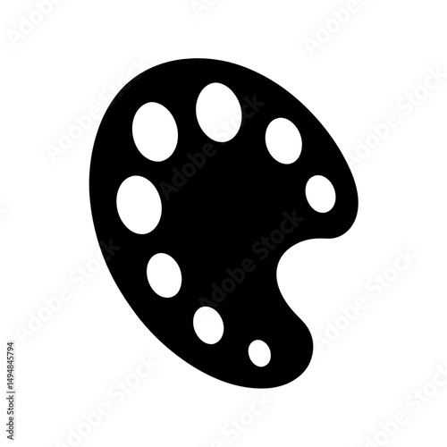 Artistic palette silhouette vector, artist palette design