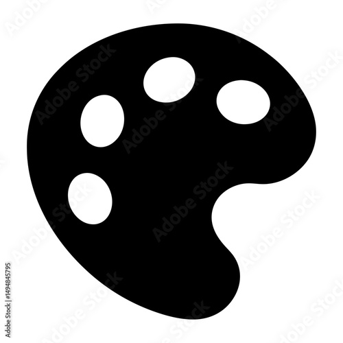 Artistic palette silhouette vector, artist palette design