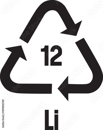 lithium battery recycling symbol close-up eco-friendly sustainable waste management environmental concept
