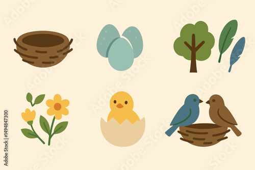 Nature and wildlife solid icons set – filled, flat, eco and habitat symbols