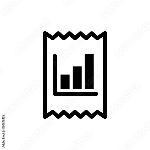 Bar Graph Inside Receipt Outline for Financial Reports