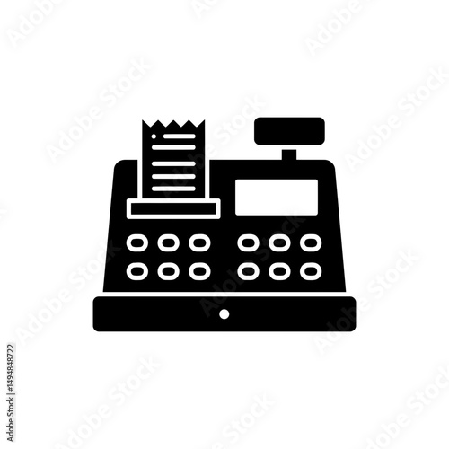 Cash Register with Receipt for Retail Transaction and Payment