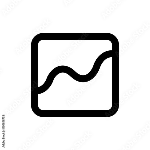 Chart Curve Inside Square Icon for Data Analysis and Finance